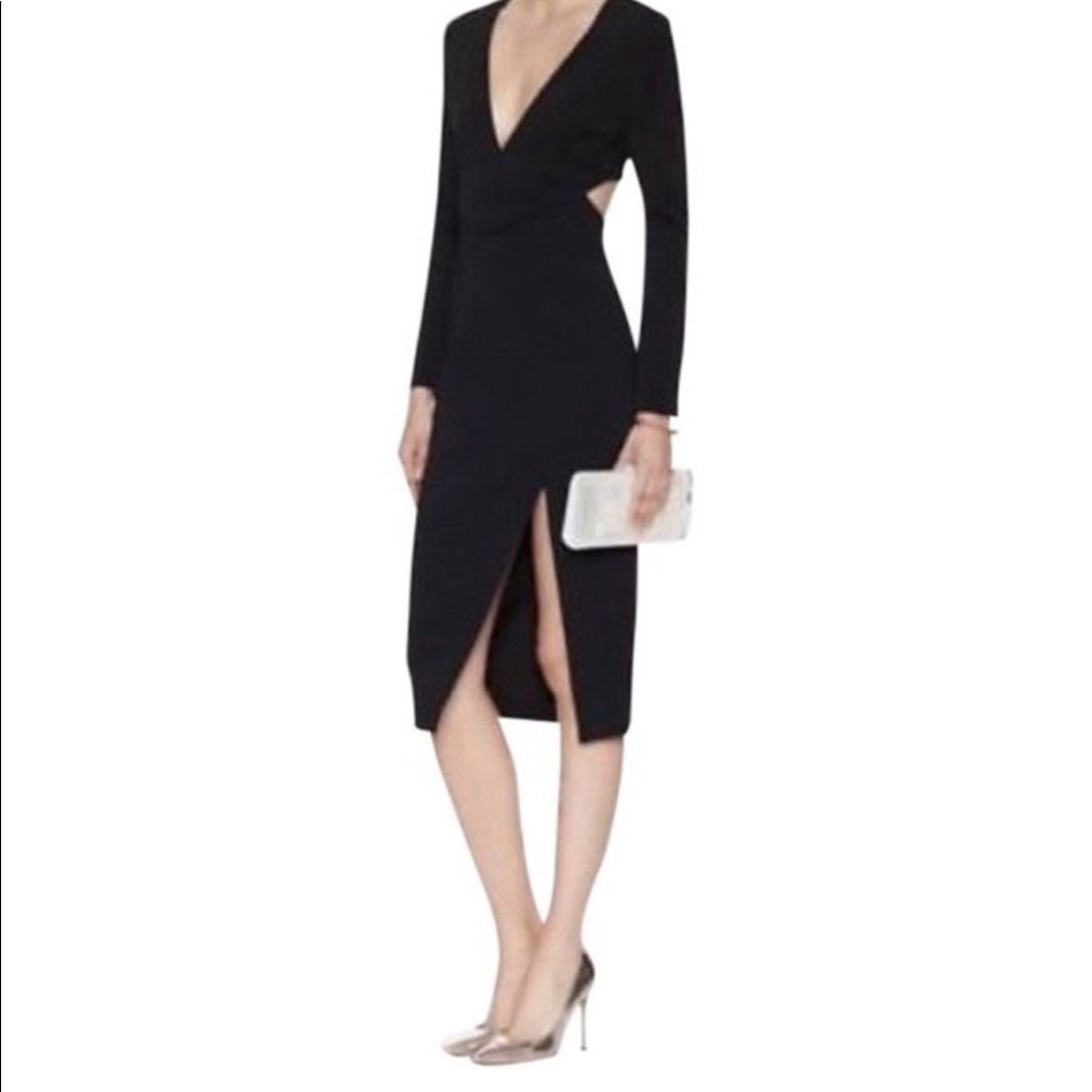Nicholas black midi cocktail dress